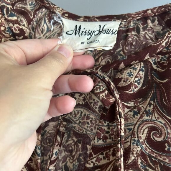 MISSY HOUSE Of Canada Vintage Floral Statement Sleeve Dress US S - Picture 9 of 9